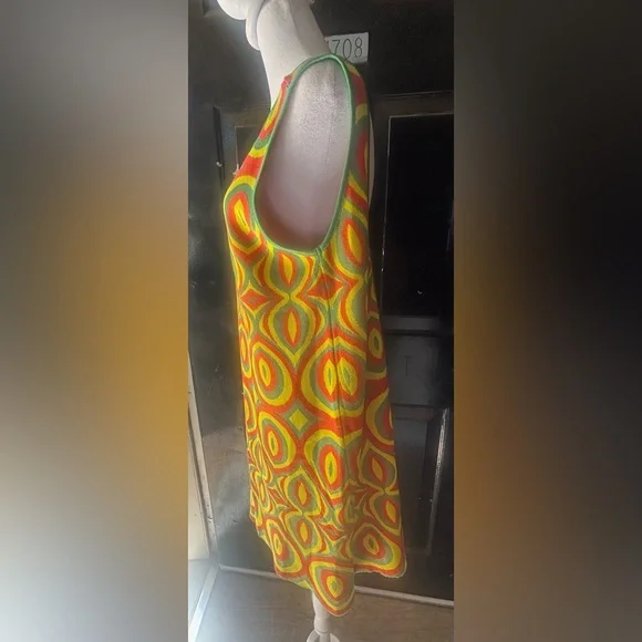 Zara Retro Jacquard Knit Mini Shift Dress Size L - Picture 5 of 10